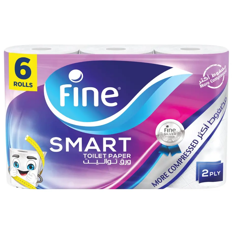 Fine Smart Toilet Roll Tissues (90g per roll) – 6x6 Rolls