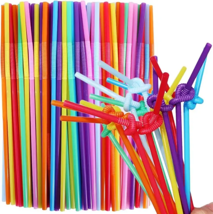 Adjustable Colored Straws 60 straws 10 pcs