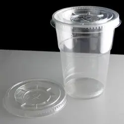 PP Plastic Cups Flat Cover 185cc 300 Covers 1 pcs