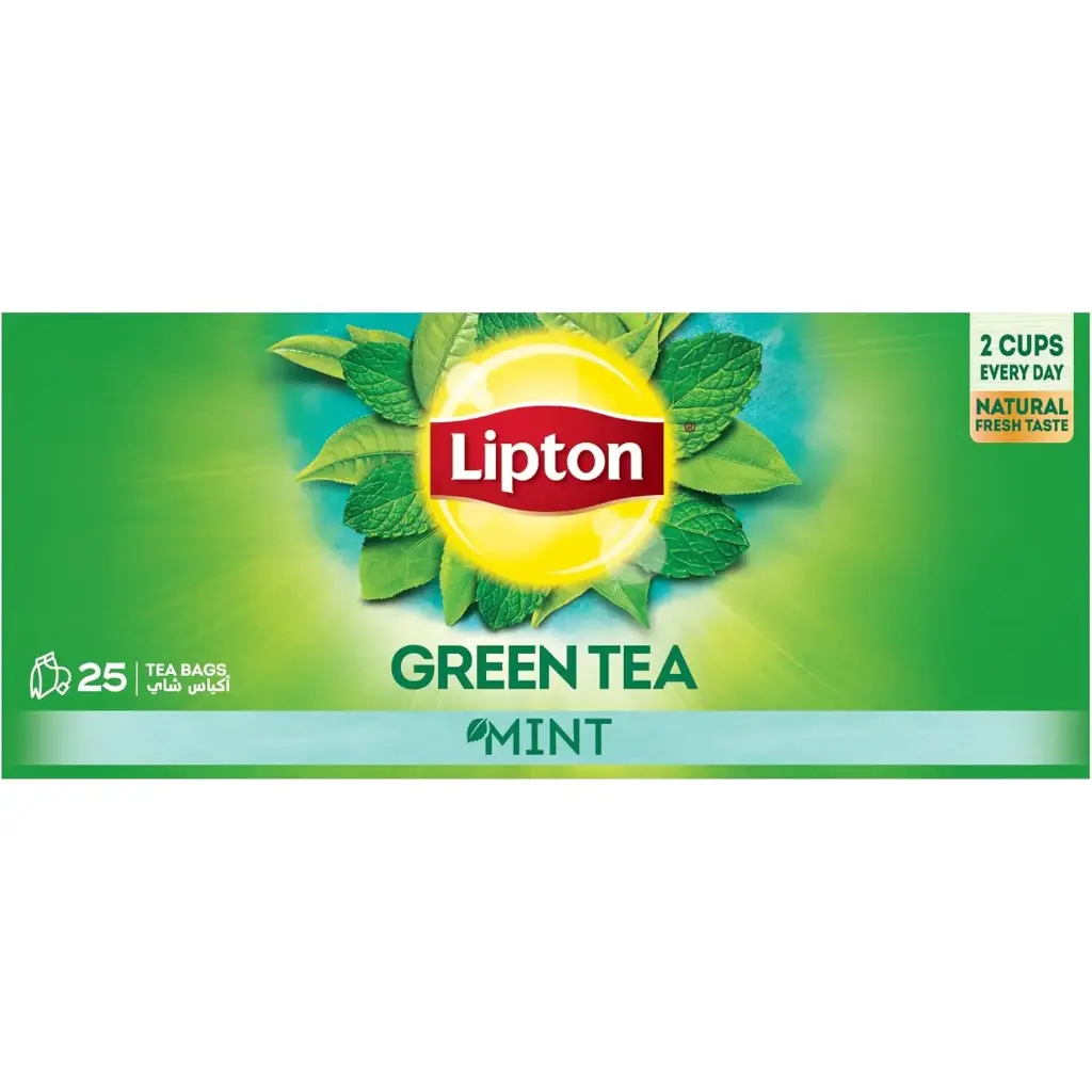 شاي ليبتون أخضر بالنعناع ٢٥ كيس شاي – ٢٤ قطعة