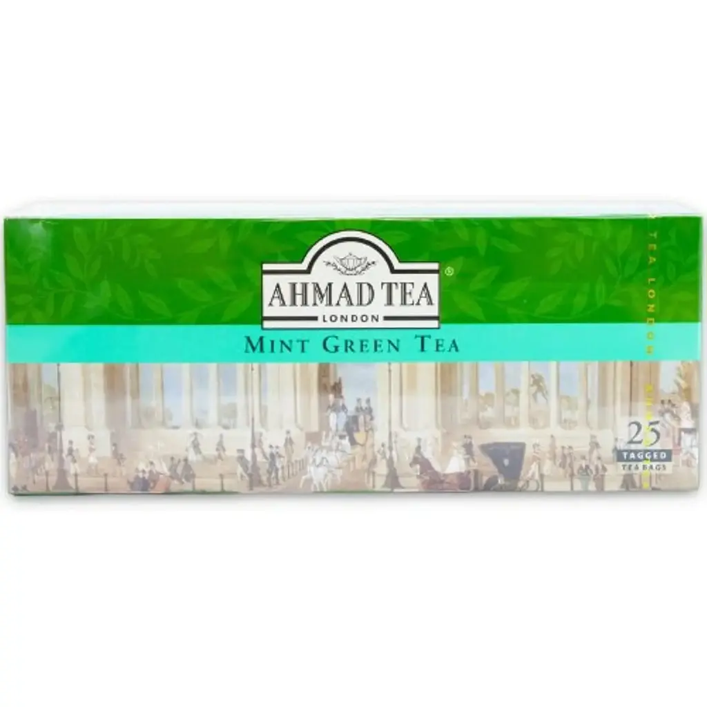 شاي أحمد تي أخضر بالنعناع ٢٥ كيس شاي – قطعة واحدة