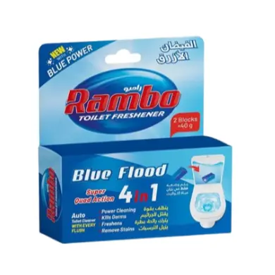 [none] Rambo Blue Flood Block Toilet Cleaner – Set of 2