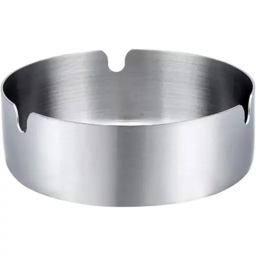 [none] منفضة سجائر مكتبية دائرية من الفولاذ المقاوم للصدأ