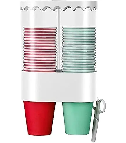 [none] Plastic Double Cup Holder For Dispenser 1 pcs